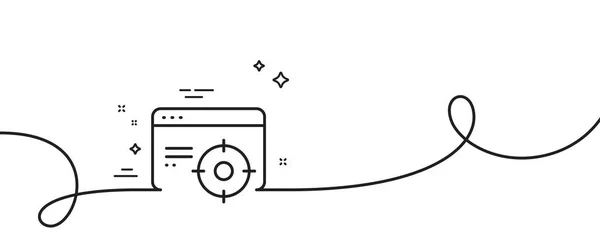 stock vector Seo line icon. Continuous one line with curl. Web targeting sign. Traffic management symbol. Seo targeting single outline ribbon. Loop curve pattern. Vector