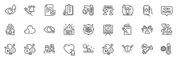 Icons Pack Als Arzt Impfankündigung Und Patientenzeile Symbole Für App — Stockvektor