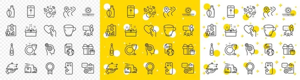 Outline Thoughts Reward Smartphone Clean Line Icons Pack Web Present — 스톡 벡터
