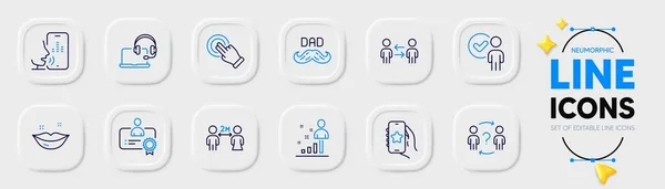 Voicemail Father Day Delegate Question Line Icons Web App Pack — Stock Vector
