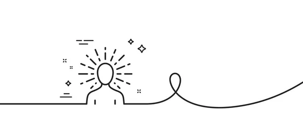 ヨガラインのアイコン カール付きの連続1行 瞑想バランスサイン 体と心のシンボルをリラックス ヨガシングルアウトラインリボン ループカーブパターン ベクトル — ストックベクタ