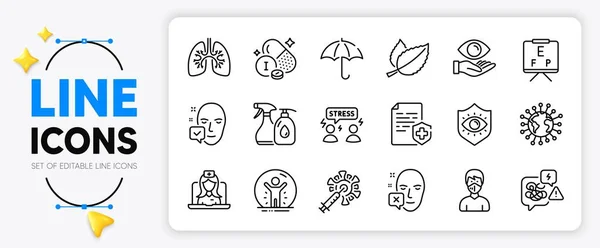 Telemedicine Face Declined Face Accepted Line Icons Set App Include — Stock Vector