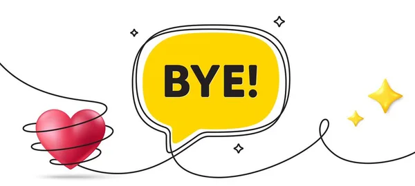 Bye Tag Bannière Art Ligne Continue Départ Message Adieu Icône — Image vectorielle