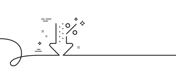 Faible Pourcentage Icône Ligne Continu Une Ligne Avec Boucle Panneau — Image vectorielle
