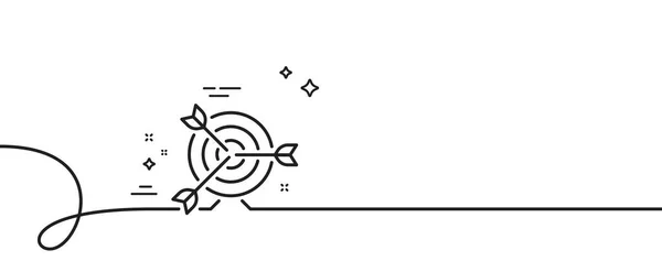 Icône Ligne Cible Continu Une Ligne Avec Boucle Symbole Stratégie — Image vectorielle