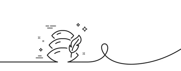 枕線のアイコン カール付きの連続1行 睡眠の快適さのサイン 夜のクッションのシンボル 枕シングルアウトラインリボン ループカーブパターン ベクトル — ストックベクタ