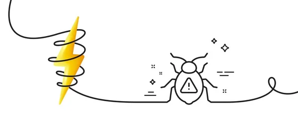 Software Bug Line Symbol Kontinuierlich Eine Linie Mit Locke Zeichen — Stockvektor