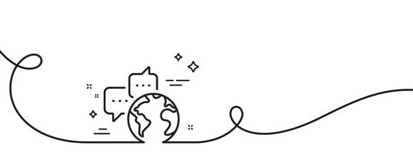 Іконка Глобальної Бізнес Лінії Безперервна Одна Лінія Завитком Світовий Знак — стоковий вектор