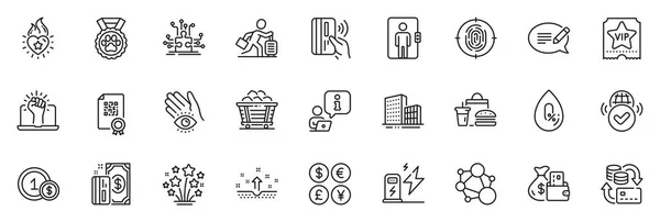 Icons Pack Als Kontaktloses Bezahlen Reiseverzögerung Und Message Line Symbole — Stockvektor