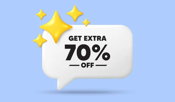 Get Extra Percent Sale Speech Bubble Banner Stars Discount Offer — Stock Vector
