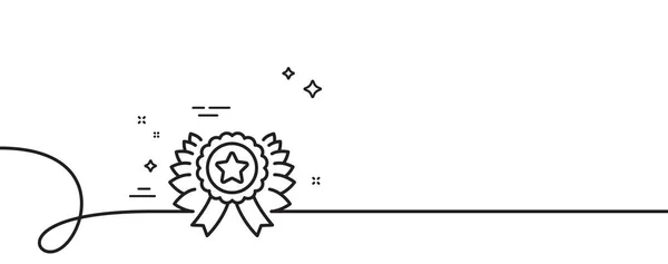 Νικητής Εικονίδιο Κορδέλα Γραμμή Συνεχής Μία Γραμμή Μπούκλα Σημάδι Βραβείου — Διανυσματικό Αρχείο