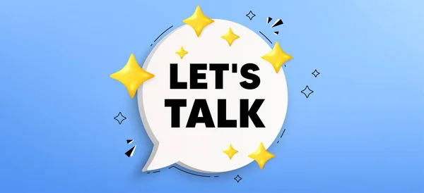 Lasst Uns Reden Chat Sprechblase Banner Connect Angebotsschild Gesprächssymbole Lasst — Stockvektor