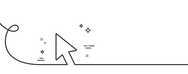 Mauszeiger Zeilensymbol Kontinuierlich Eine Linie Mit Locke Klicken Sie Auf — Stockvektor