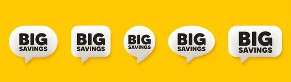 Big Savings Tag Chat Speech Bubbles Set Special Offer Price — Stock Vector