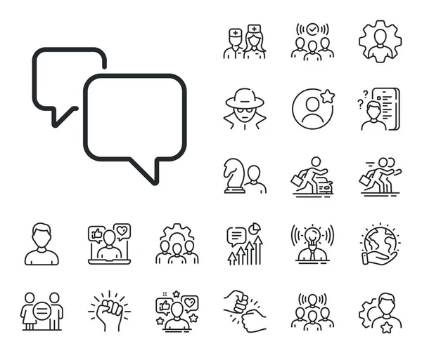 Sohbet tabelası. Uzman, doktor ve iş yarışması ikonları. Konuşma balonu simgesi. Sosyal medya mesaj sembolü. Konuşma balonu işareti. Avatar yer tutucu, casus vesikalığı ikonu. Vektör
