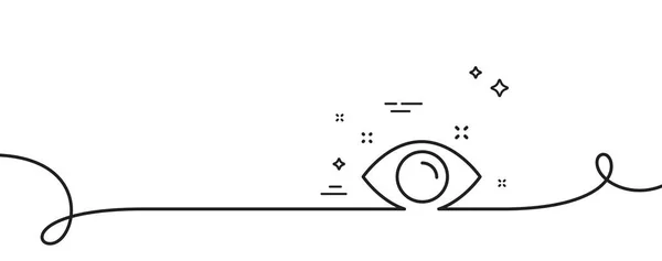 健康目線のアイコン カール付きの連続1行 診療所の看板 光学ビジョンシンボル 健康目の単輪郭リボン ループカーブパターン ベクトル — ストックベクタ