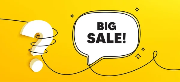 Etiqueta Big Sale Banner Chat Línea Continua Oferta Especial Signo — Vector de stock