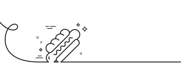 Ícone Linha Cachorro Quente Contínua Uma Linha Com Ondulação Sinal —  Vetores de Stock