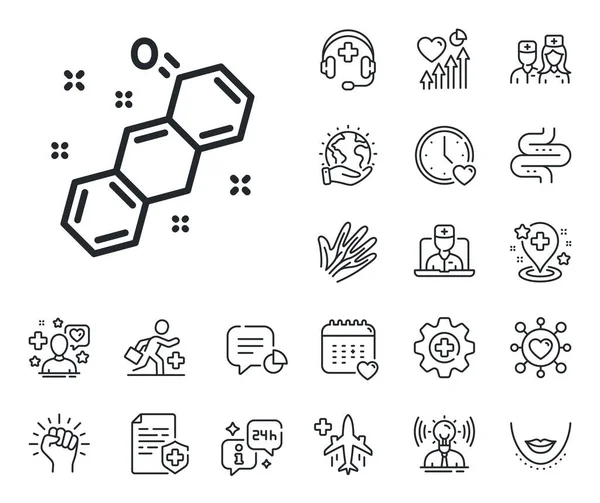 Chemielabor Schild Online Arzt Patient Und Medizin Umreißen Symbole Symbol — Stockvektor