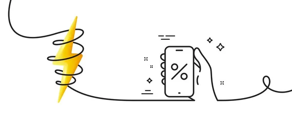 Εκπτώσεις Εικονίδιο App Line Συνεχής Μία Γραμμή Μπούκλα Πινακίδα Πώλησης — Διανυσματικό Αρχείο