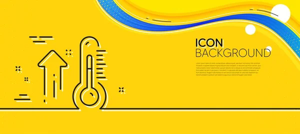 High Thermometer Line Icon Abstract Yellow Background Temperature Diagnostic Sign — Διανυσματικό Αρχείο