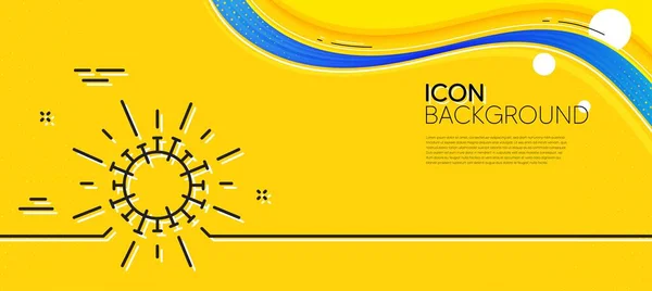 Coronavirus Line Icon Abstract Yellow Background Covid Pandemic Virus Sign — Stockový vektor