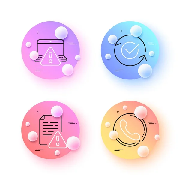 Approved Call Center Instruction Manual Minimal Line Icons Spheres Balls — Stock Vector