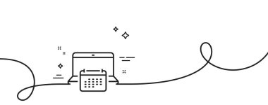 Takvim çizgisi simgesi. Kıvrımlı tek bir çizgi. Yıllık planlama tabelası. Dizüstü bilgisayar olay çizelgesi sembolü. Takvim tekli taslak şeridi. Döngü eğrisi modeli. Vektör