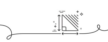 Üçgen alan çizgisi simgesi. Kıvrımlı tek bir çizgi. Plan boyut işareti. Bölgesel ölçüm sembolü. Üçgen alanı tek ana hat şeridi. Döngü eğrisi modeli. Vektör