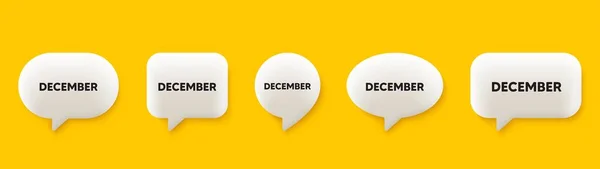 December Month Icon Chat Speech Bubbles Set Event Schedule Dec — Stock Vector