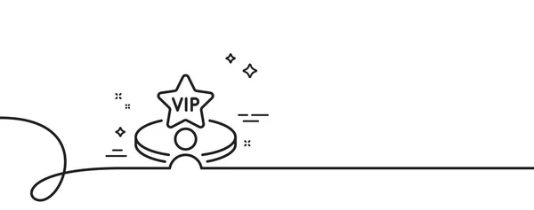 Vip赌场桌面图标连续一行与卷曲 非常重要的人服务标志 会员俱乐部特权标志 Vip Table单轮廓色带 循环曲线模式 — 图库矢量图片