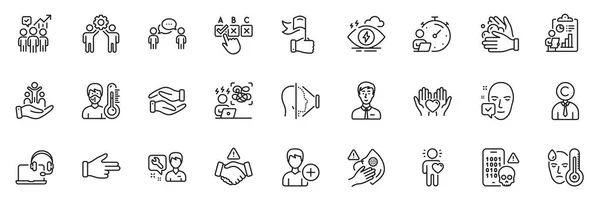 Icons Pack Businessman Person Stress Face Line Icons App Include — Stockvektor