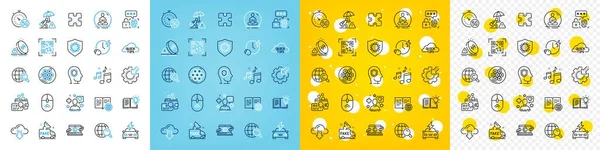 Vector Icons Set Patient Music Code Line Icons Pack Web — Stock Vector