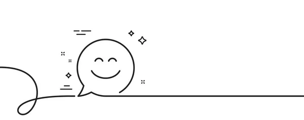 Εικονίδιο Γραμμής Συνομιλίας Συνεχής Μία Γραμμή Μπούκλα Χαρούμενο Σήμα Emoticon — Διανυσματικό Αρχείο