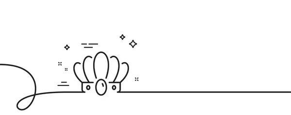 皇冠线图标 连续一行与卷曲 科洛纳国王或王后的标志 皇家君主制象征 皇冠单一轮廓带 循环曲线模式 — 图库矢量图片