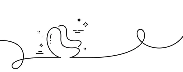 腰果线图标 连续一行与卷曲 味道坚果的标志 食物的象征 腰果单一轮廓带 循环曲线模式 — 图库矢量图片