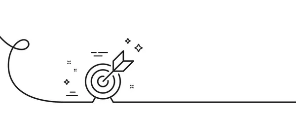 Målet Ikonen Mållinjen Kontinuerlig Linje Med Curl Ett Lyckat Piltecken — Stock vektor