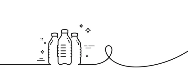 Wasserflaschen Reihen Sich Aneinander Kontinuierlich Eine Linie Mit Locke Immer — Stockvektor