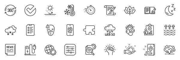 Icons Pack Evaporation Charging Station Puzzle Line Icons App Include — Stock Vector