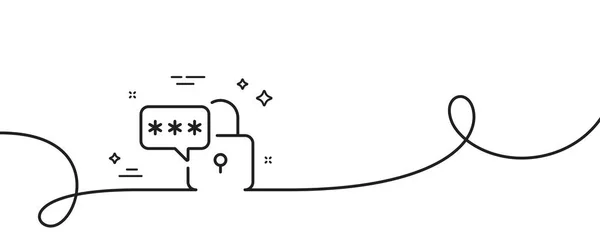 Rek Line Icon Непрерывная Одна Линия Кудряшками Знак Пароля Замку — стоковый вектор
