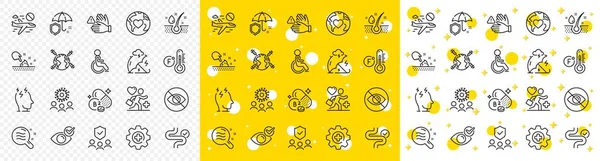 Outline People Insurance Dont Touch Check Eye Line Icons Pack — Stockvektor