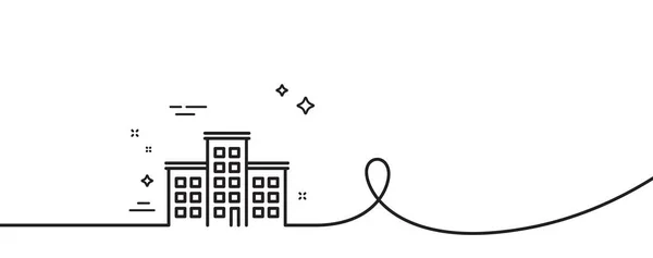 社内線のアイコン カール付きの連続1行 建物のサイン 会社概要リボン ループカーブパターン ベクトル — ストックベクタ