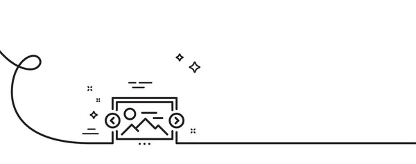 Иконка Линии Изображения Карусели Непрерывная Одна Линия Кудряшками Фото Эскиз — стоковый вектор