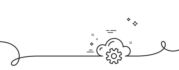 Ikona Linii Przetwarzania Chmurze Ciągła Linia Lokami Internetowy Znak Przechowywania — Wektor stockowy