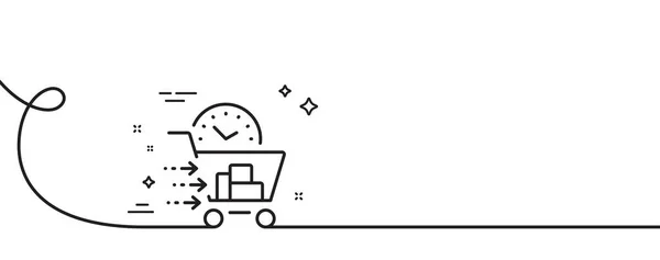 Ikona Dostawcy Żywności Ciągła Linia Lokami Zamów Tabliczkę Symbol Usługi — Wektor stockowy