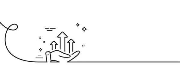 Ikona Linii Wykresu Wzrostu Ciągła Linia Lokami Znak Zysku Symbol — Wektor stockowy