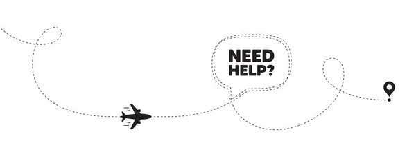 Butuh Bantuan Tag Panji Jalur Perjalanan Pesawat Mendukung Tanda Layanan - Stok Vektor