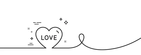 Значок Линии Любви Непрерывная Одна Линия Кудряшками Милый Знак Сердца — стоковый вектор