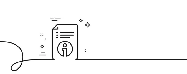 Icône Ligne Information Technique Continu Une Ligne Avec Boucle Panneau — Image vectorielle