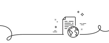İnternet belge satırı simgesi. Kıvrımlı tek bir çizgi. Doktor dosya sayfası işareti. Ofis sembolü. İnternet belgesi tek ana hatlı kurdele. Döngü eğrisi modeli. Vektör